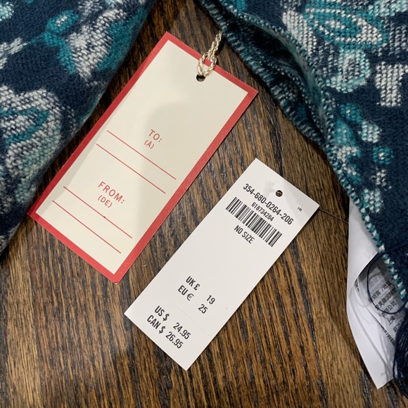 New Hollister Blanket Scarf One Size Blue Pattern - Picture 3 of 6